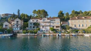 a group of houses on the shore of a body of water at Zalazak in Bobovišća