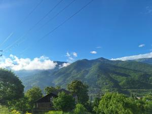 a view of a mountain with a house in the foreground at DiliOne Guest House in Dilijan