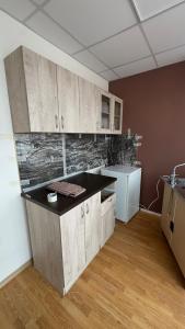 a kitchen with a counter top in a room at Апартамент 503 in Samokov