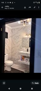 a bathroom with a toilet and a sink at The Rose Garden in Georgetown +12 photos