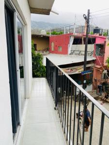 a view from the balcony of a house at La Isla Studio - Quimixto in Qumiste