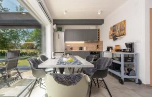 a kitchen with a table and chairs in a room at Country house Greenfields in Gospić +58 photos