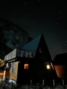 a house at night with the stars in the sky at Komarnica Forest Owl 2 in Šavnik +40 photos