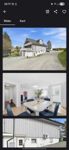 two pictures of a house with a table and a house at Gjerdrum in Gjerdrum