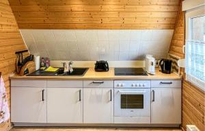 a small kitchen with a sink and a stove at 2 Bedroom Nice Home In Bad Lobenstein in Bad Lobenstein