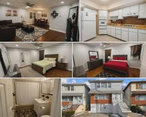 two pictures of a kitchen and a living room at 16 sycamore rd in Bayonne