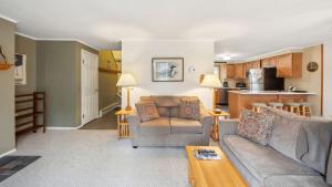 a living room with two couches and a kitchen at Arena by AvantStay in North Creek