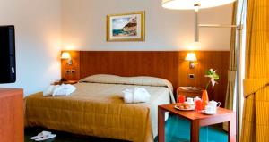 een hotelkamer met een bed en een televisie bij Hotel Dei Principati in Baronissi +28 foto's