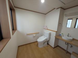 a bathroom with a toilet and a sink at 平屋宿まえの in Motoyama +15 photos