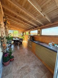 an open kitchen and living room of a house at Eleonor Guest House in Byala
