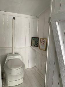 a small bathroom with a toilet and a picture at Lappnäs Bed & Breakfast in Sunne +83 photos