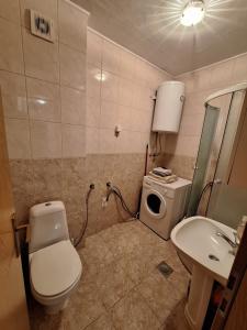 a bathroom with a toilet and a sink at Stan Foča in Foča