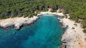 an aerial view of a beach with blue water at Vistamare - Bed & Breakfast in Alliste