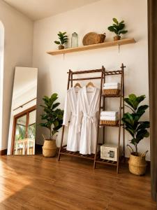 a dressing room with a shelf and a mirror at Secret Place Hotel and Restaurant in Haad Yao +121 photos