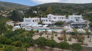 an aerial view of a villa with a swimming pool at Chrysalis Nature Villa 9 in Kampos Paros