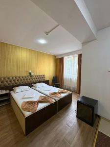 a bedroom with a large bed in a room at Asia Hotel in Târgu Jiu