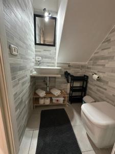 a bathroom with a sink and a toilet at La casa di Stella in Isernia +37 photos