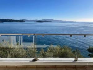 a view of the water from a balcony at Gaia Skiathos Apartments in Achladies +13 photos