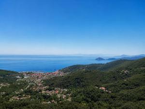 an aerial view of a city and the ocean at Appartamenti Napoleone al Poggio - ArgonautiVacanze in Poggio