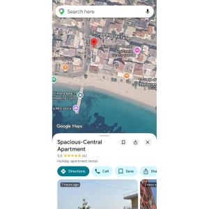 a screenshot of a google search page with a map at Spacious-Central Apartment in Himare