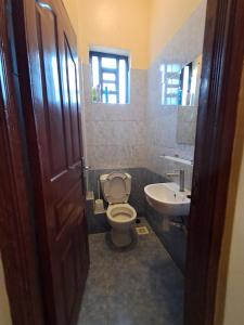 a bathroom with a toilet and a sink at Utele Cottages in Thika +21 photos