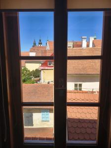 a view from a window of a building at MiMo penzion in Telč