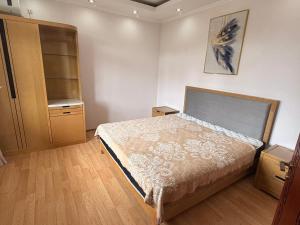 a bedroom with a large bed and a closet at Sunny Home Digomi 7 in Tbilisi City