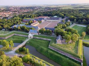 an aerial view of a park with a river at Maison Lumière Arras in Arras