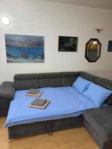 a bed in a living room with a couch at Home Two Brothers in Bar