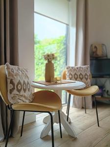 two chairs and a table in a room at The Two Branches in 't Waal