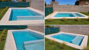 a pool is shown in four different pictures at Nido del Sol in Pocito