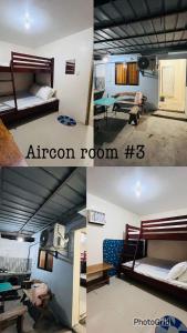 four pictures of a room with a room with a bed and a table at R-M Beach Resort in Bolinao