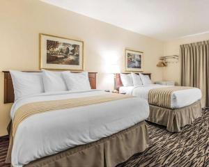 a hotel room with two large beds in it at Econo Lodge in Temiskaming Shores