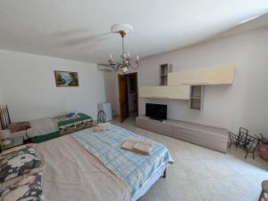 a bedroom with a bed and a tv in a room at b&b Bellavista in Castro di Lecce