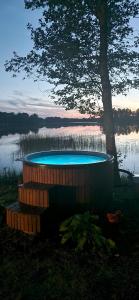 Piscina a Ezera Roze Lake Cabin Sauna o a prop