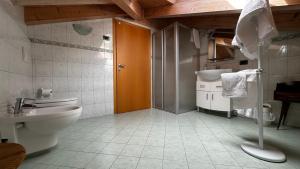 a bathroom with a toilet and a sink at Agritur Due Valli in Livo