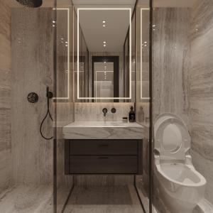 a bathroom with a sink and a toilet and a shower at Anvi Boutique Hotel Hanoi in Hanoi