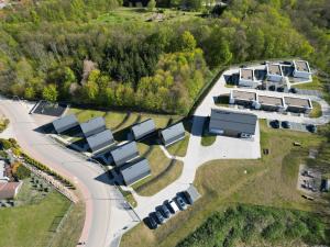 an aerial view of a group of buildings and a road at Hotel Bardo in Bardo
