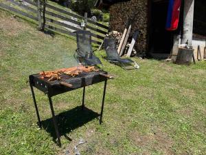 a barbecue grill in the grass in a yard at Kuća za odmor Karaklić in Donje Karaklije