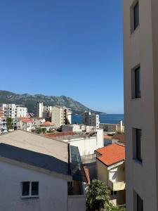 a view of the ocean from a building at Jorgovan in Bečići