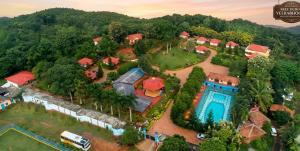 an aerial view of a house with a resort at Sree Durga Veerabhoomi Resort in Kushālnagar