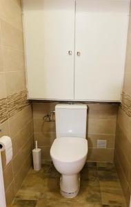 a bathroom with a toilet with a cabinet above it at Blue Riviera in Roquebrune-Cap-Martin +5 photos