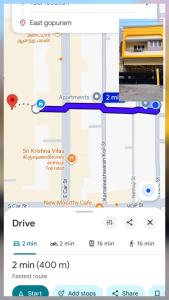 a screenshot of a map of a train at Villa Yogalakshmi in Chidambaram
