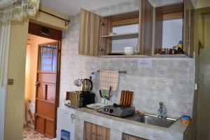 a kitchen with a sink and a refrigerator at Unique place Studio Thika in Thika