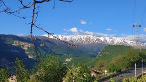 a view of snow covered mountains with a road at Gohar Bed and Breakfast in Tatʼev +9 photos