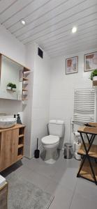 a bathroom with a toilet and a sink at RosalieRose Cozy Corner in Radom