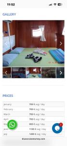 a screenshot of a page of a website with a bed at Tuncay Captain yacht 1 in Demre