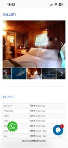 a screenshot of a hotel room with a bed at Tuncay Captain yacht 1 in Demre