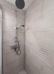 a shower with a shower head in a bathroom at Le Patio in Gevrey-Chambertin +6 photos