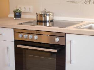 a kitchen with a stove and a sink at Ferienwohnung Lange in Göstling an der Ybbs